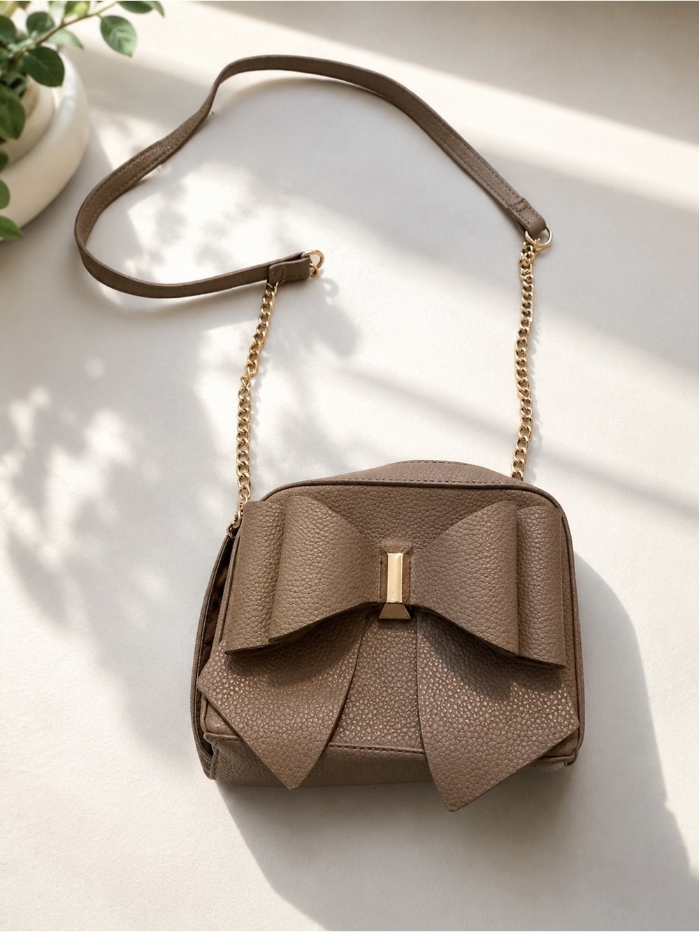 🤎 Crossi Taupe Bow Crossbody Bag 🤎